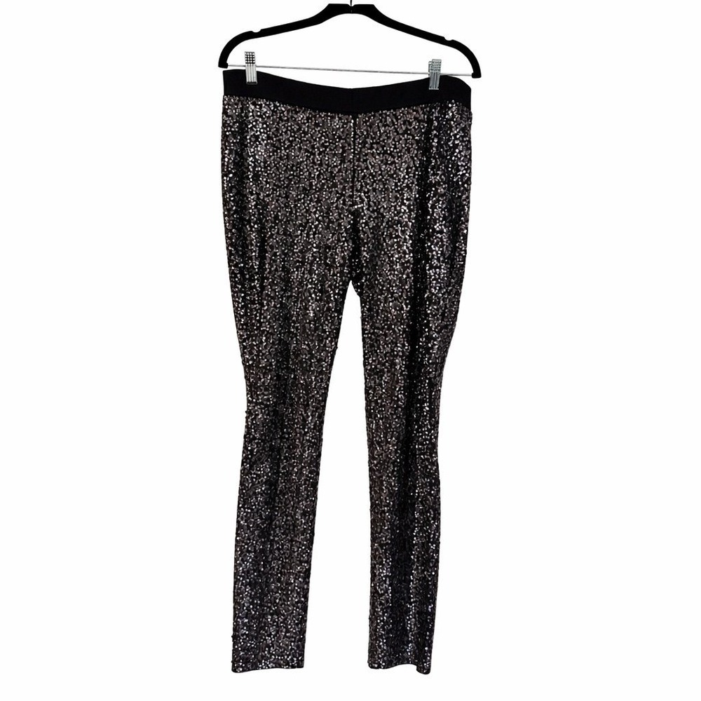 Express Black Sequin Leggings Women's Size L Sparkly Holiday Party Pants